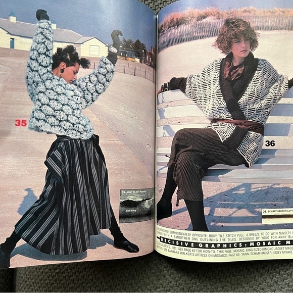 80s Vogue Knitting International Magazines Designer Knit Patterns Instructions - Picture 13 of 15